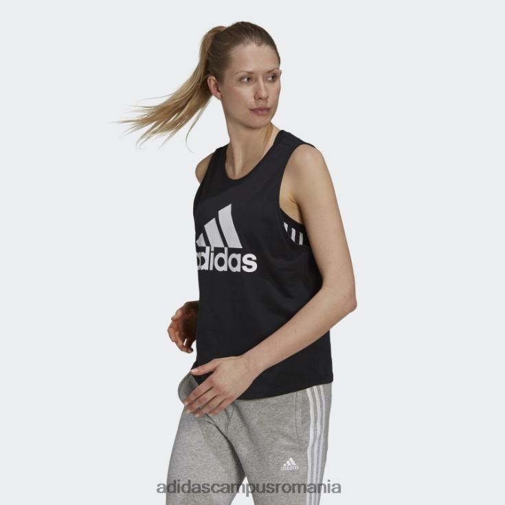 adidas campus romania esențiale bluză cu logo mare alb fashion femei alb negru J266N22548