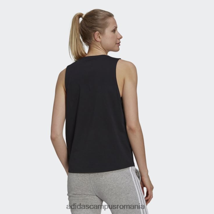 adidas campus romania esențiale bluză cu logo mare alb fashion femei alb negru J266N22548