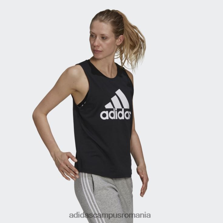 adidas campus romania esențiale bluză cu logo mare alb fashion femei alb negru J266N22548
