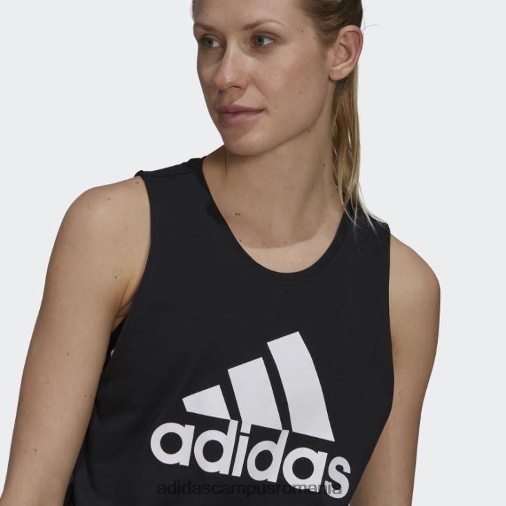adidas campus romania esențiale bluză cu logo mare alb fashion femei alb negru J266N22548