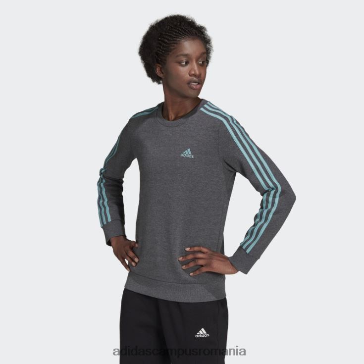 adidas campus romania hanorac fleece cu 3 dungi gri închis, negru femei gri închis erica/mentă ton J266N22990