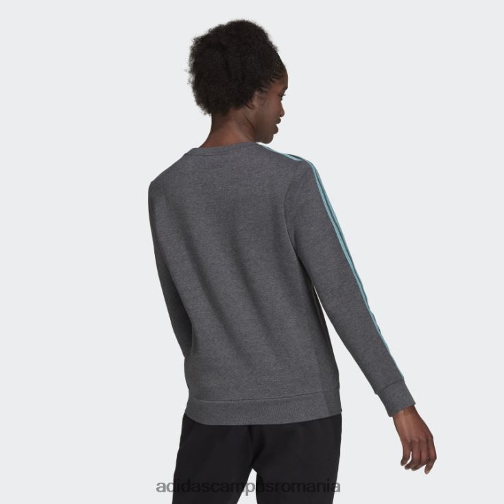 adidas campus romania hanorac fleece cu 3 dungi gri închis, negru femei gri închis erica/mentă ton J266N22990