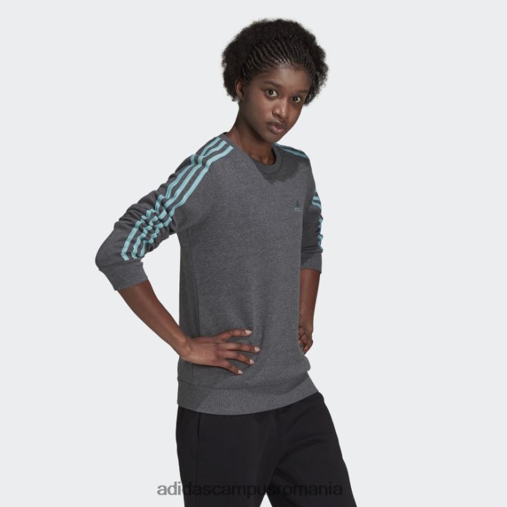 adidas campus romania hanorac fleece cu 3 dungi gri închis, negru femei gri închis erica/mentă ton J266N22990