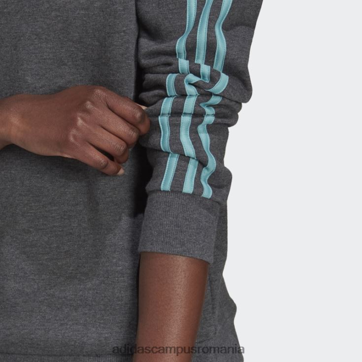 adidas campus romania hanorac fleece cu 3 dungi gri închis, negru femei gri închis erica/mentă ton J266N22990
