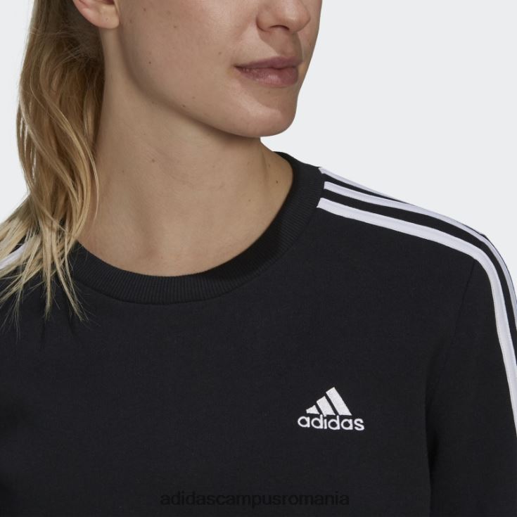 adidas campus romania hanorac fleece cu 3 dungi negru adidas femei alb negru J266N22994