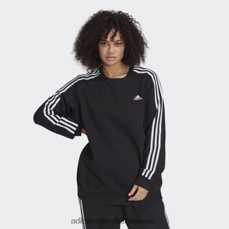 adidas campus romania hanorac negru din fleece cu 3 dungi (plus mărime) adidas femei alb negru J266N22469