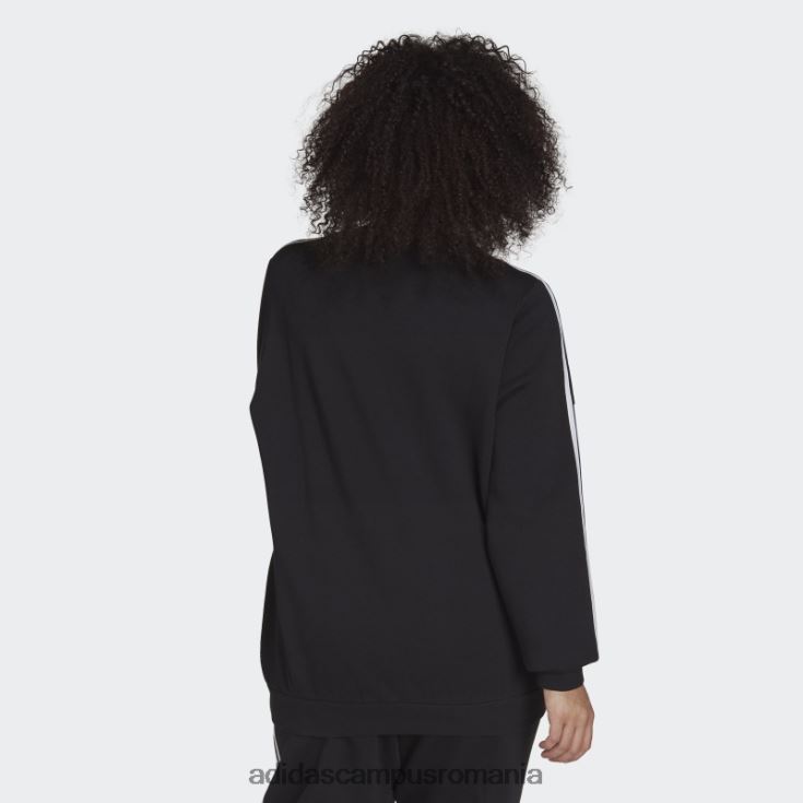 adidas campus romania hanorac negru din fleece cu 3 dungi (plus mărime) adidas femei alb negru J266N22469