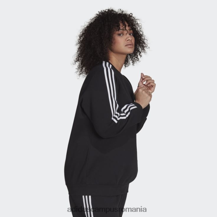 adidas campus romania hanorac negru din fleece cu 3 dungi (plus mărime) adidas femei alb negru J266N22469
