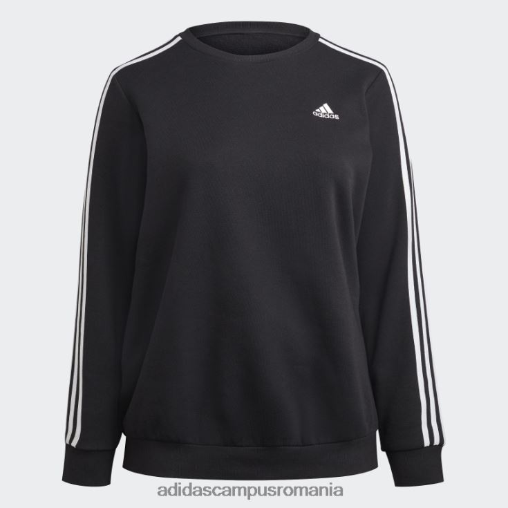 adidas campus romania hanorac negru din fleece cu 3 dungi (plus mărime) adidas femei alb negru J266N22469
