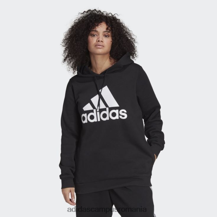 adidas campus romania hanorac negru din fleece cu logo essentials (mărime plus) femei alb negru J266N22807