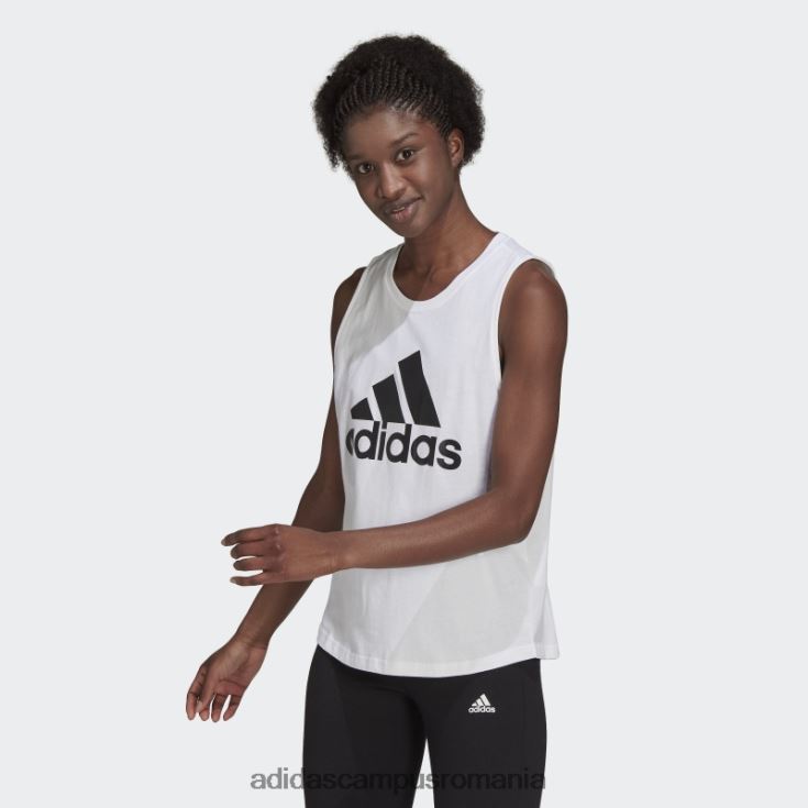 adidas campus romania maiou alb essentials cu logo mare femei alb negru J266N22555
