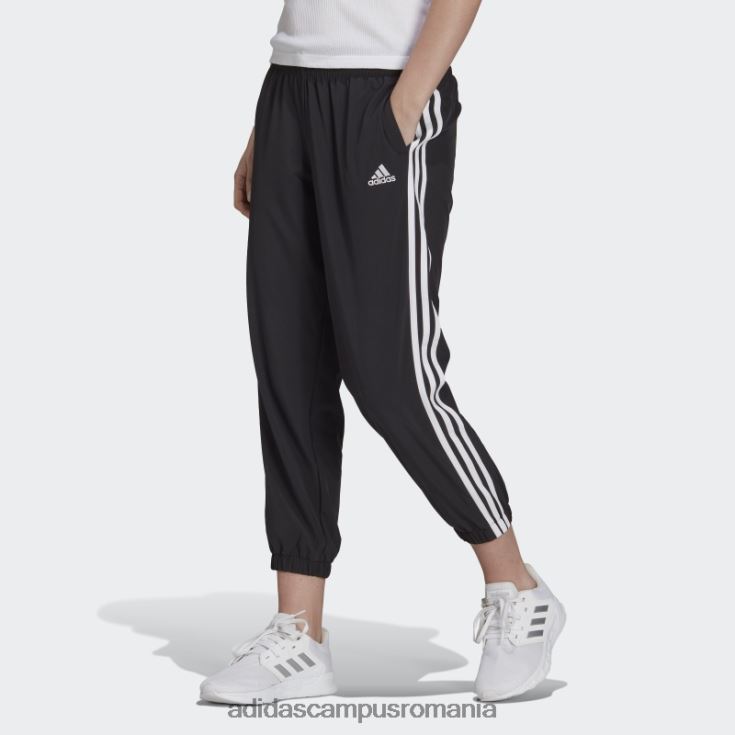 adidas campus romania pantaloni adidas 7/8 țesuți cu 3 dungi negru essentials femei alb negru J266N23753