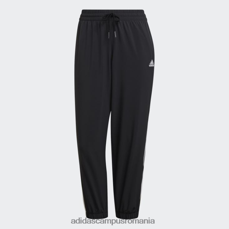 adidas campus romania pantaloni adidas 7/8 țesuți cu 3 dungi negru essentials femei alb negru J266N23753