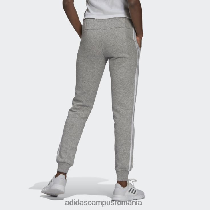 adidas campus romania pantaloni essentials fleece cu 3 dungi gri mediu adidas femei gri mediu/alb J266N22286
