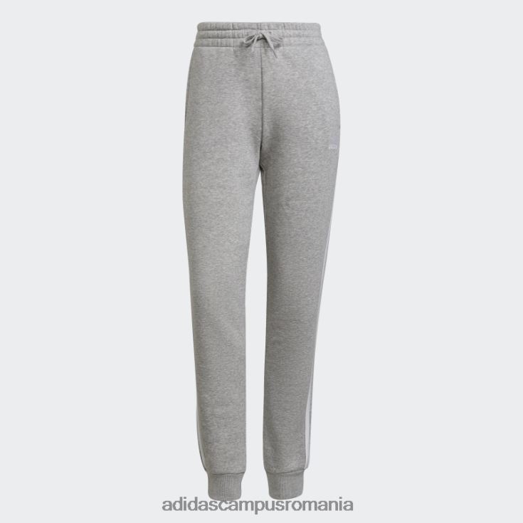 adidas campus romania pantaloni essentials fleece cu 3 dungi gri mediu adidas femei gri mediu/alb J266N22286
