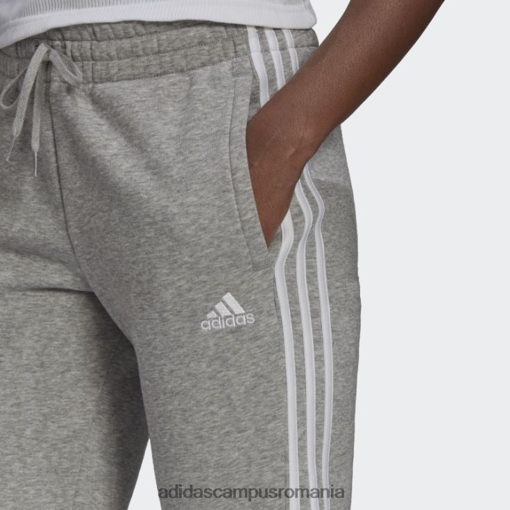 adidas campus romania pantaloni essentials fleece cu 3 dungi gri mediu adidas femei gri mediu/alb J266N22286
