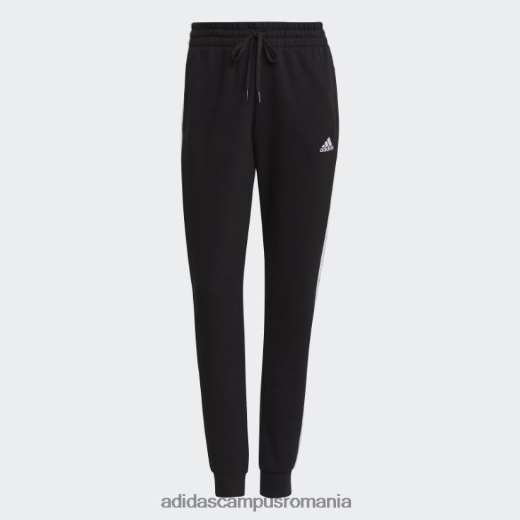 adidas campus romania pantaloni fleece cu 3 dungi negri femei alb negru J266N22257