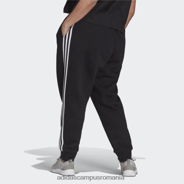 adidas campus romania pantaloni fleece cu 3 dungi (plus mărime) negri adidas femei alb negru J266N23210