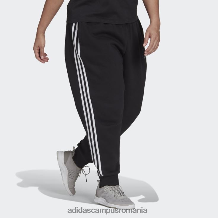 adidas campus romania pantaloni fleece cu 3 dungi (plus mărime) negri adidas femei alb negru J266N23210