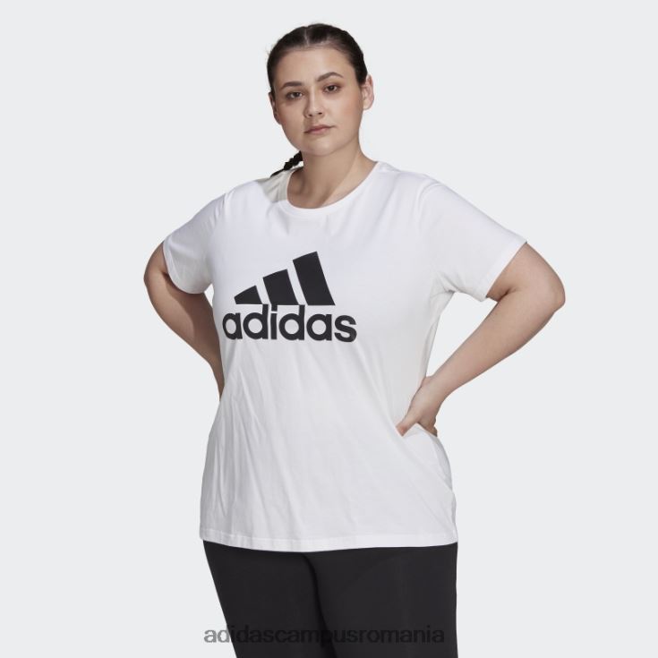 adidas campus romania tricou alb cu logo essentials (mărime plus) femei alb negru J266N22758