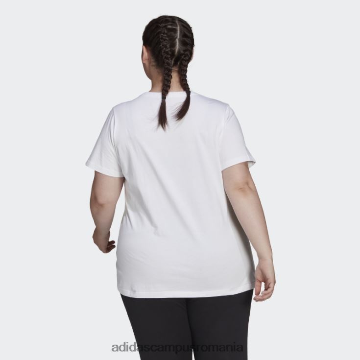 adidas campus romania tricou alb cu logo essentials (mărime plus) femei alb negru J266N22758