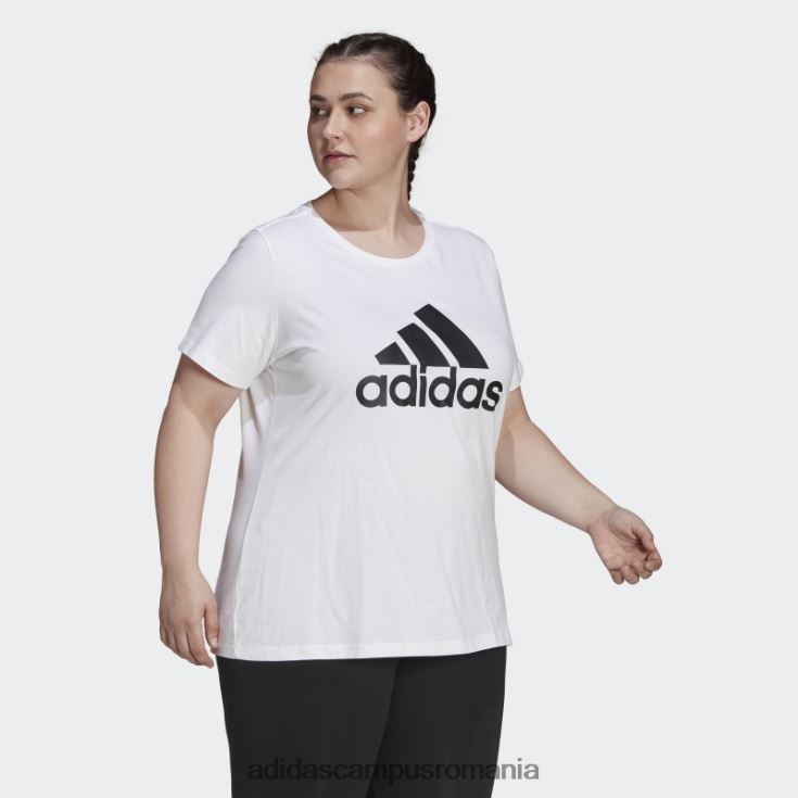 adidas campus romania tricou alb cu logo essentials (mărime plus) femei alb negru J266N22758