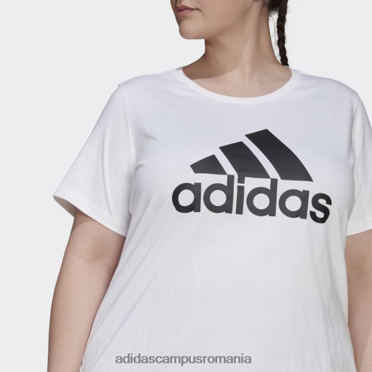 adidas campus romania tricou alb cu logo essentials (mărime plus) femei alb negru J266N22758