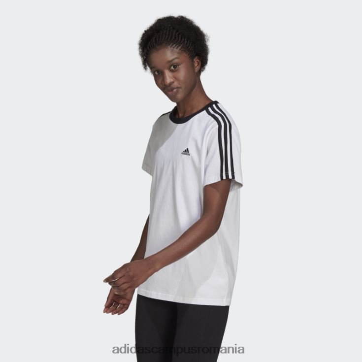 adidas campus romania tricou alb essentials cu 3 dungi femei alb negru J266N22776