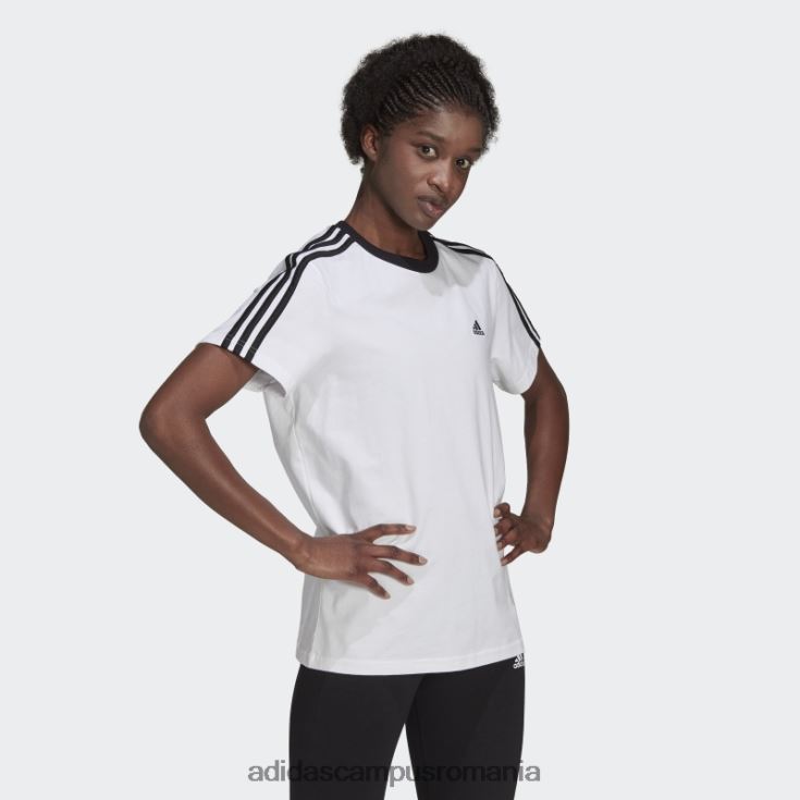 adidas campus romania tricou alb essentials cu 3 dungi femei alb negru J266N22776