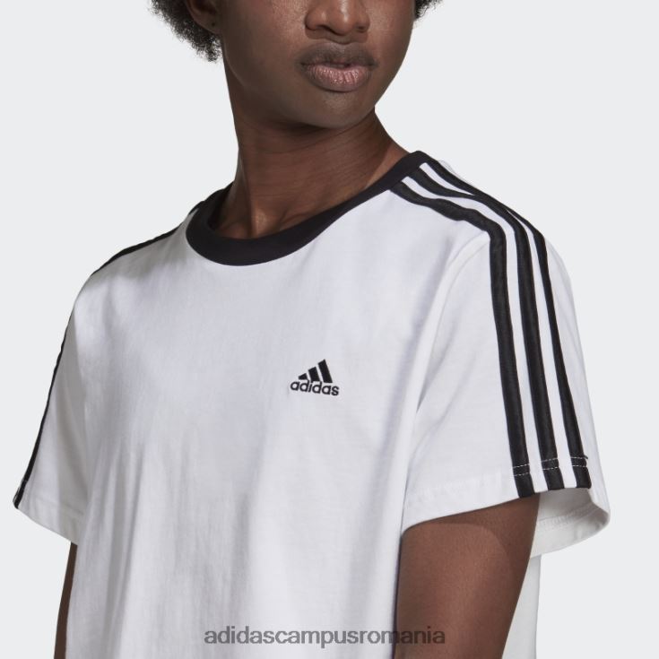 adidas campus romania tricou alb essentials cu 3 dungi femei alb negru J266N22776