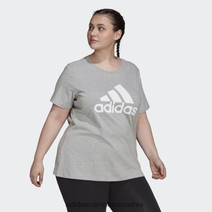 adidas campus romania tricou cu logo essentials (mărime plus) gri mediu femei gri mediu/alb J266N23020