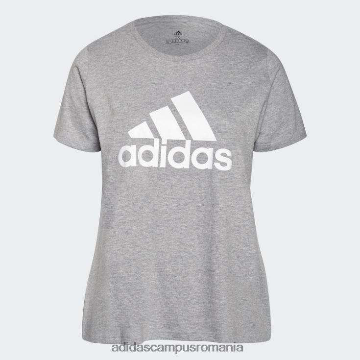adidas campus romania tricou cu logo essentials (mărime plus) gri mediu femei gri mediu/alb J266N23020
