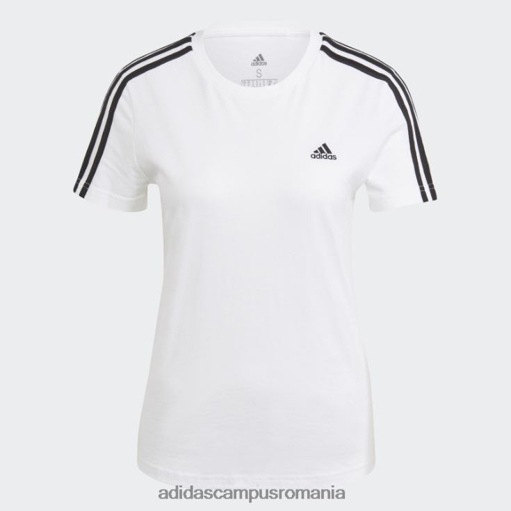 adidas campus romania tricou subțire, negru, elegant essentials, cu 3 dungi femei alb negru J266N22449