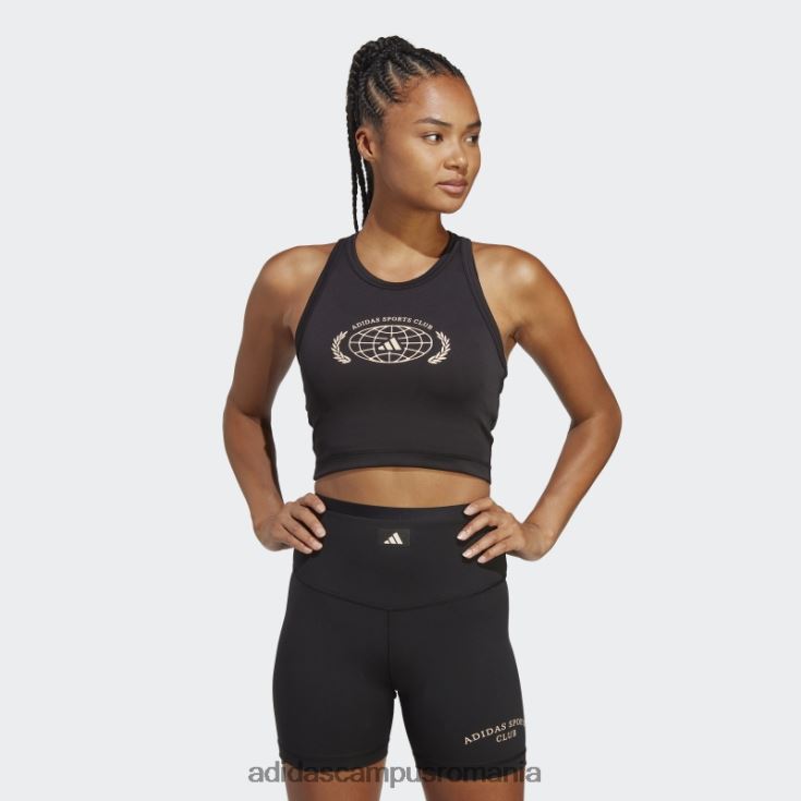 adidas campus romania Club sportiv crop graphic tank top negru femei negru J266N22347