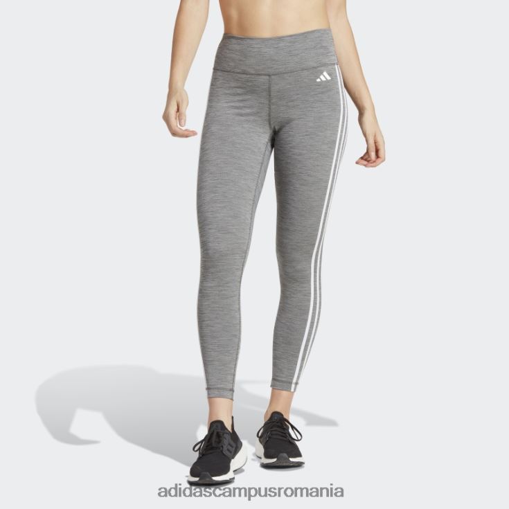 adidas campus romania Elemente esențiale pentru trenuri, gri închis, cu trei dungi, jambiere 7/8 cu talie înaltă femei erica gri închis J266N29550