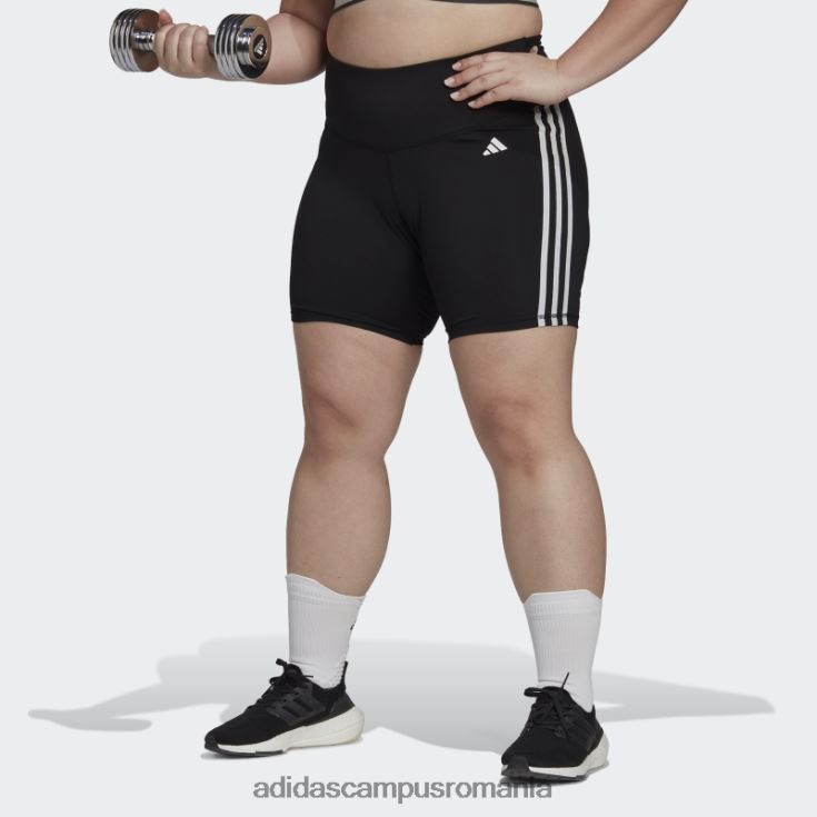 adidas campus romania Esențial pentru antrenament negru, cu trei dungi, jambiere scurte cu talie înaltă (plus mărime) femei negru J266N29875
