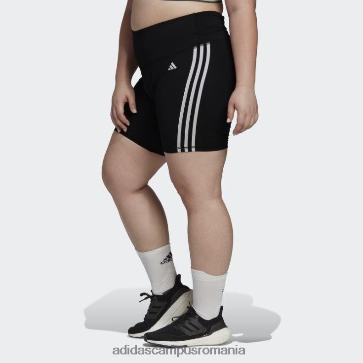 adidas campus romania Esențial pentru antrenament negru, cu trei dungi, jambiere scurte cu talie înaltă (plus mărime) femei negru J266N29875