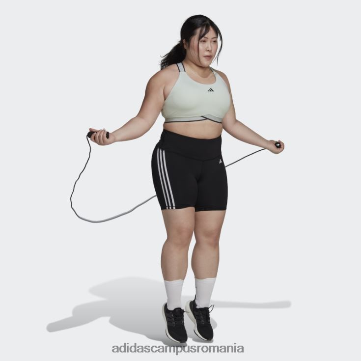 adidas campus romania Esențial pentru antrenament negru, cu trei dungi, jambiere scurte cu talie înaltă (plus mărime) femei negru J266N29875