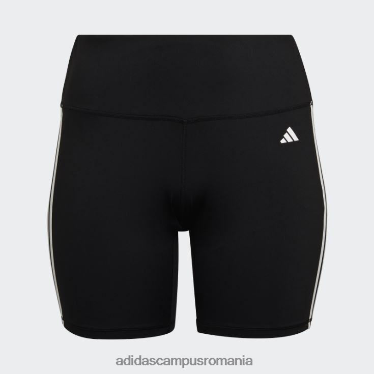adidas campus romania Esențial pentru antrenament negru, cu trei dungi, jambiere scurte cu talie înaltă (plus mărime) femei negru J266N29875