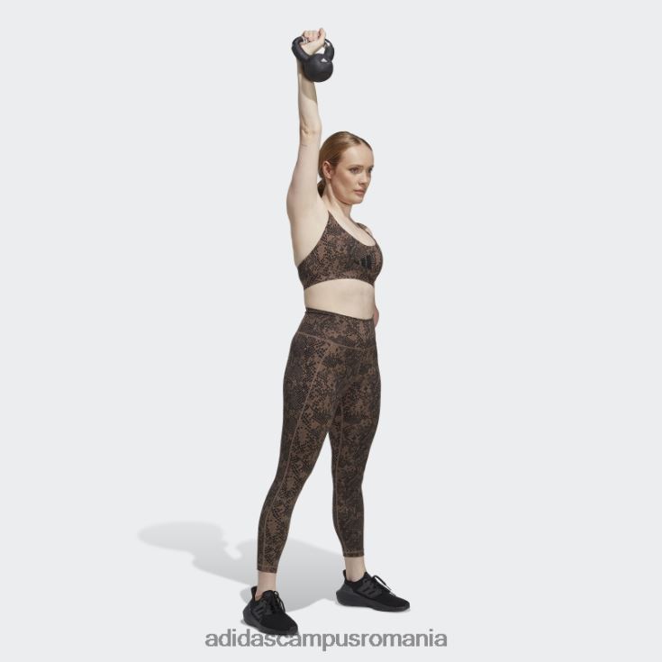 adidas campus romania Jambiere 7/8 cu imprimeu animal de antrenament Earth Optime Stash Pocket femei pământ/negru J266N29623