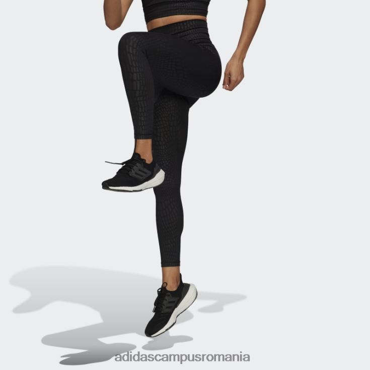 adidas campus romania Leggings optime training croc emboss 7/8 negru femei negru J266N210724