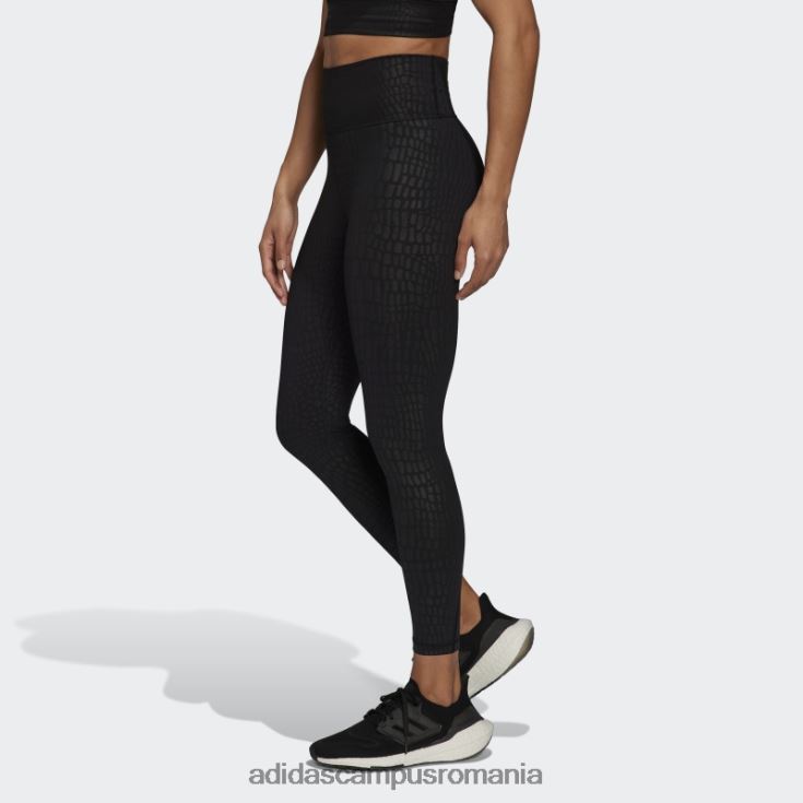 adidas campus romania Leggings optime training croc emboss 7/8 negru femei negru J266N210724