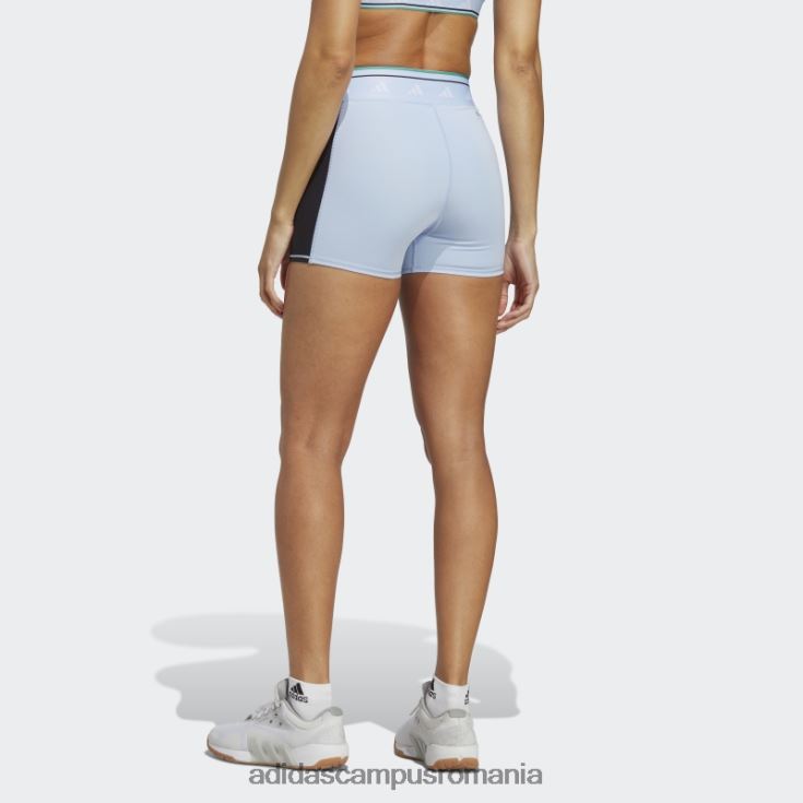 adidas campus romania Leggings scurti techfit colorblock 3 inch albastru zori femei albastru zori/curte verde/negru J266N210837