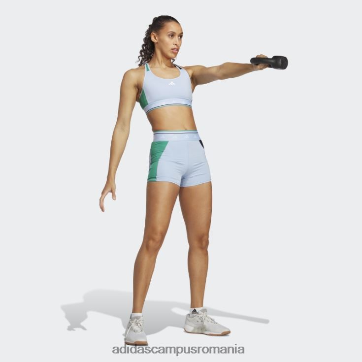 adidas campus romania Leggings scurti techfit colorblock 3 inch albastru zori femei albastru zori/curte verde/negru J266N210837