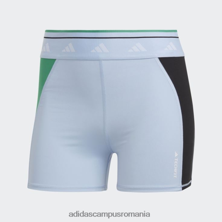 adidas campus romania Leggings scurti techfit colorblock 3 inch albastru zori femei albastru zori/curte verde/negru J266N210837