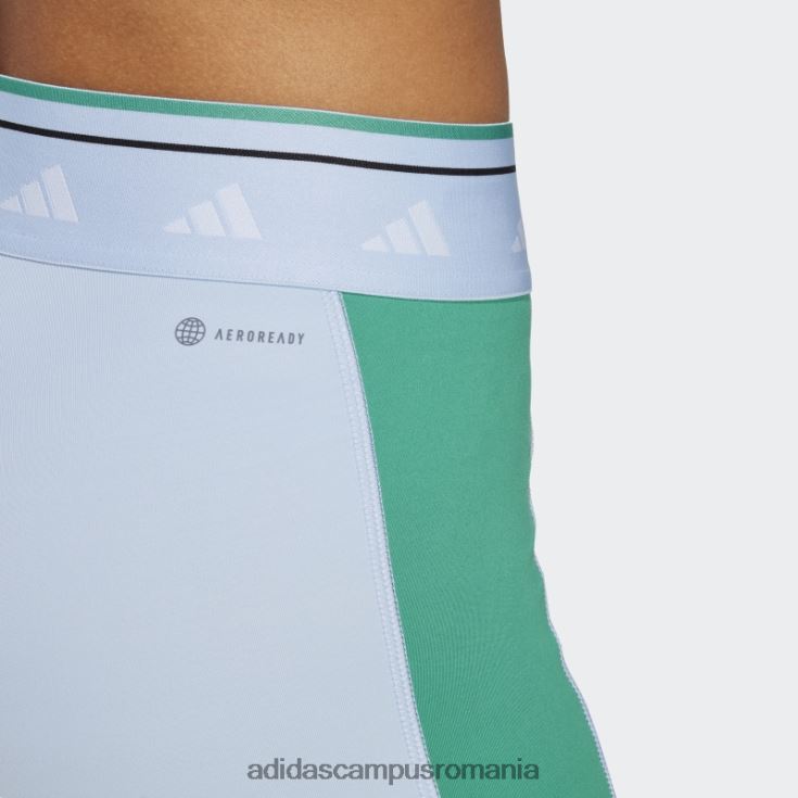 adidas campus romania Leggings scurti techfit colorblock 3 inch albastru zori femei albastru zori/curte verde/negru J266N210837