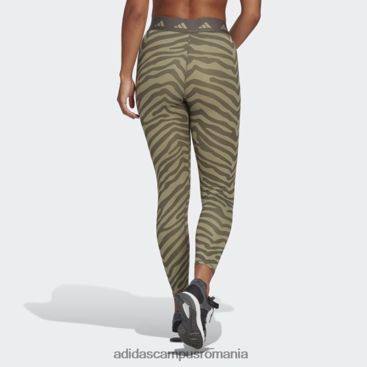 adidas campus romania Leggings zebră 7/8 hyperglam techfit cu talie înaltă, verde orbit femei multicolor/orbit verde J266N22781