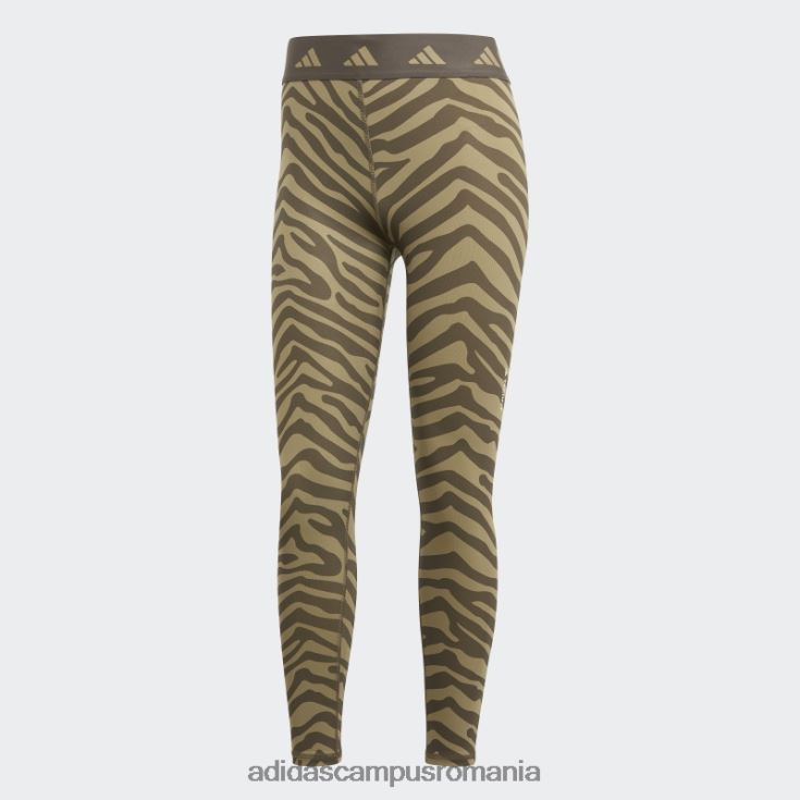 adidas campus romania Leggings zebră 7/8 hyperglam techfit cu talie înaltă, verde orbit femei multicolor/orbit verde J266N22781