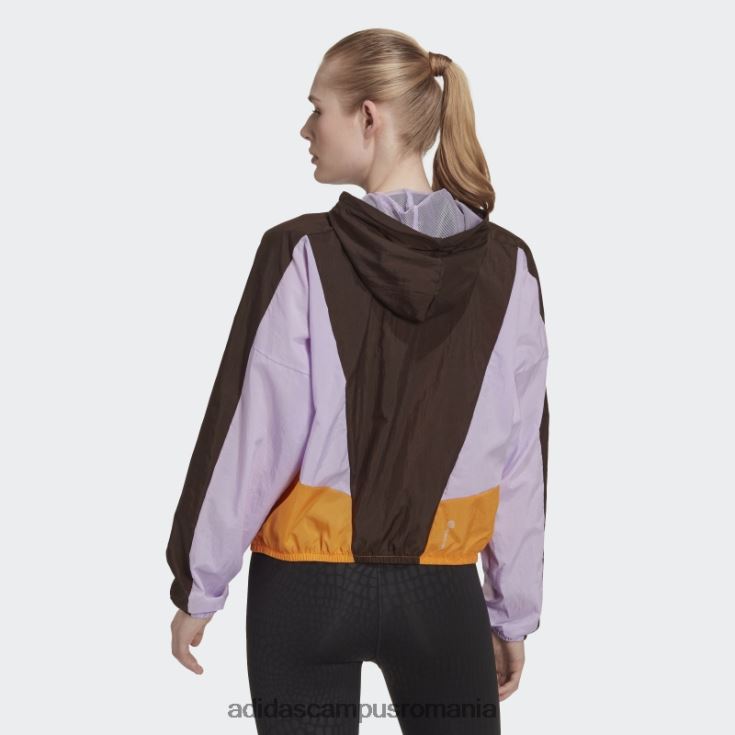 adidas campus romania Top de sport hyperglam maro închis cu glugă femei maro închis/violet strălucire/portocaliu J266N23023