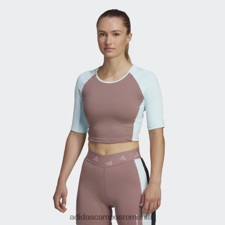 adidas campus romania Tricou crop de antrenament hyperglam violet femei violet/albastru J266N23044
